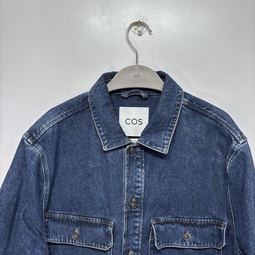 Cos Denim Overshirt Blue Relaxed Fit Button Up Cotton Western Size Large Men’s - Picture 3 of 8