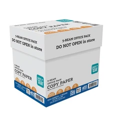 Pen + Gear Copy Paper, 8.5" x 11", 92 Bright, 20 lb., 5 Reams (2,500 Sheets)