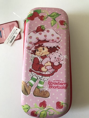 UNISEX/NIÑOS FRESA PASTEL CORTO/NATILLAS MOLDEADO CREMALLERA ALREDEDOR LÁPIZ/ESTUCHE BOLÍGRAFO NUEVO CON ETIQUETAS