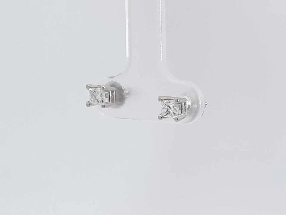 Pendientes atornillados de oro blanco de 14 k de diamantes de 0,40 quilates 1,1 gramos Aa07250zxsa Foto 2 de 4