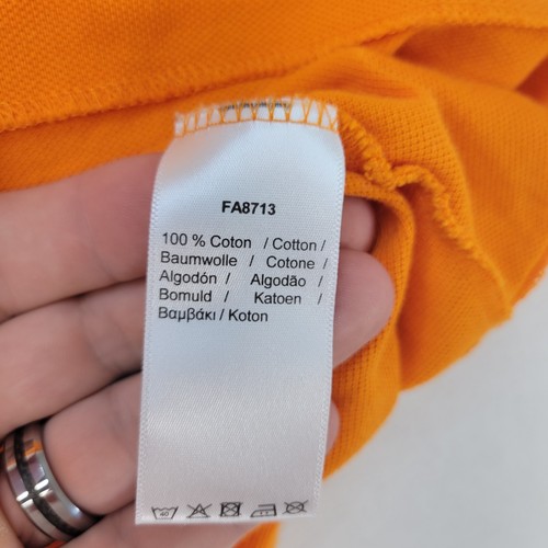 Lacoste Polo Shirt Adult Mens 7 Orange Short Sleeve Quarter Button Up - Picture 6 of 9
