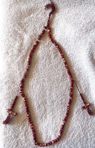 Vintage Tibetisches Kloster Mala Gebetsperlen mit Quasten, 14,25" Tropfen