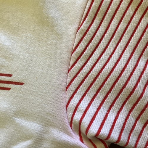 VTG Sweatshirt T Shirt Cal Poly San Luis Obispo Medium White Red Stripe - Picture 6 of 7