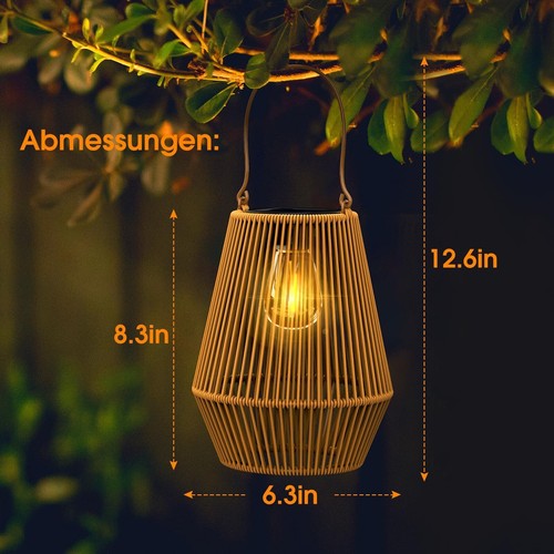 2× LED Solar Laterne Gartenleuchte Gartenlampe Solarleuchte Solarlampe Terrasse✅ - Bild 8 von 12