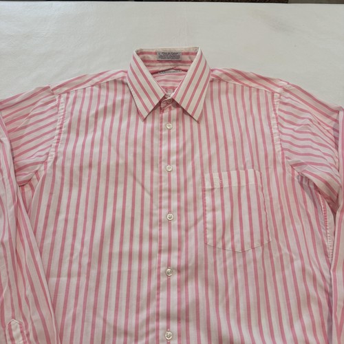 Christian Dior Shirt Mens 15.5 34/35 Pink White Striped Button Down Dress Logo - Picture 4 of 14