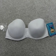 Vanity Fair Bra Womens 38C White Underwired Strapless Beauty Back 74380