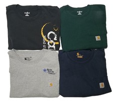 LOT OF 4 - CARHARTT Crew Neck Pocket T-Shirts Size XL