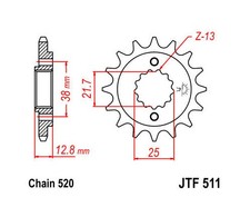 JT Front Sprocket 520 15T #JTF511.15 Kawasaki KLR650/KLX650C/KL650B Tengai