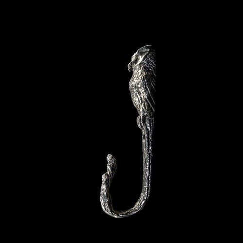 Owl Wall Hook – German Silver Bird Hanger – Rustic Decor for Coats, Towels, Hats - Picture 13 of 19