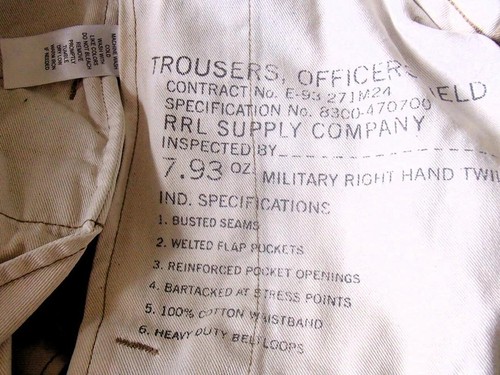 RRL Ralph Lauren Officer's Field Chino Pants W28x32 Military Khaki Japan F/S - Bild 15 von 19