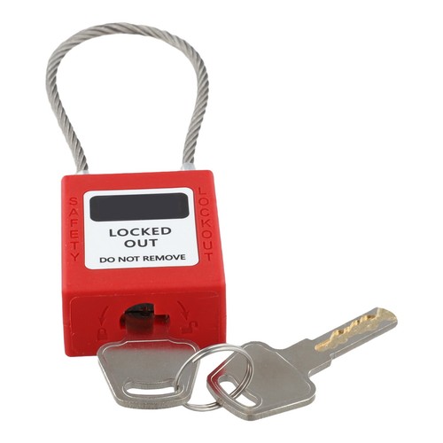 Candado de cable compacto con material de nailon y 2 llaves para seguridad duradera - Imagen 6 de 12