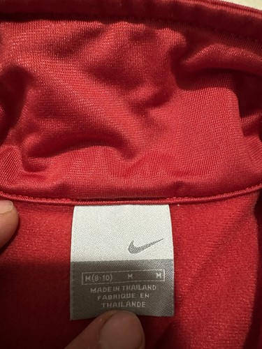 Vintage Y2K Nike Trainingsjacke Damen Gr. M schwarz rot Full Zip bestickt - Bild 3 von 7