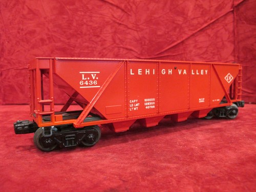 Sehr gepflegter Lionel 6436 Lehigh Valley 4 Bay Hopper, rot, Nachkrieg - Bild 5 von 12
