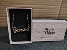 Engraved Neckles Zodiac Gemini Rose Gold Tone Pretty Little Things Necklace New