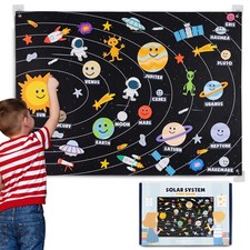 Solar System for Kids Toys with 61 Felt Figures -  Space Montessori Toys, Gi...