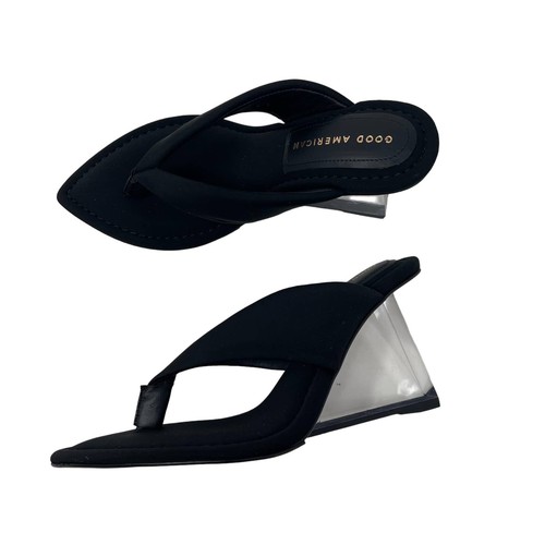 Good American durchsichtige Keilsandalen Größe 9 Neopren GA077N-X - Bild 3 von 5