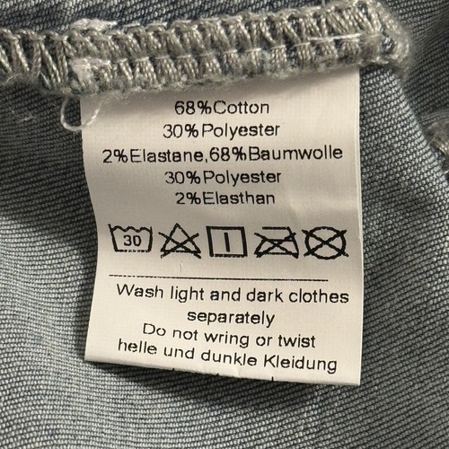 Belle Poque Denim Bleistiftrock S blau Retro Stretch hohe Taille Knopfleiste neu mit Etikett - Bild 9 von 14