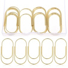 20PCS Gold Paper Clips, Oversized Gold Paperclips 2inch Jumbo Paper Clips wit...