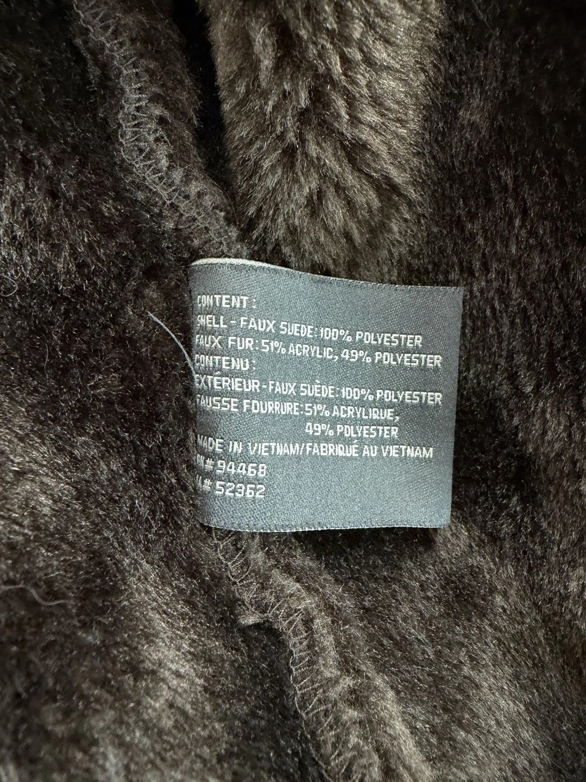 Perry Ellis Portfolio Men’s Brown Faux Suede Faux Fur Lined Zip Jacket L - product detail image 5