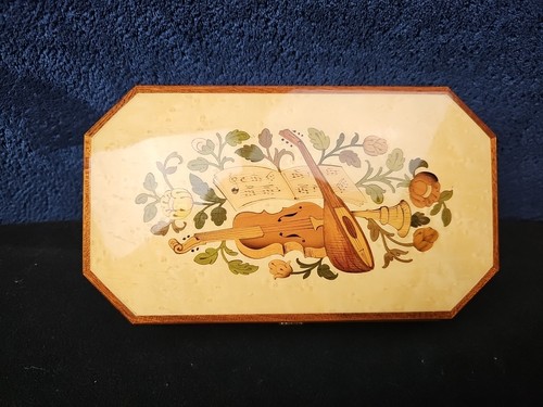 Vintage Reuge Italian Musical Trinket Jewellery Box Beauty And The Beast NO KEY - Picture 2 of 11