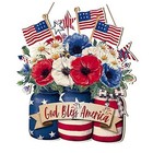 4th of july Decortion Wooden Mson Jr Welcome Door Sign Ptriotic Wll Decor Red a