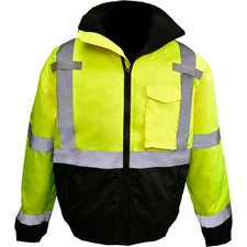 Radians Men's Class 3 Hi-Vis Bomber Jacket , Lime, XL, Model# SJ11QB-3ZGS-XL