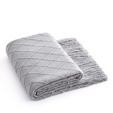 Acrylic Knitted Throw Blanket Lightweight and Soft Cozy Decorative Woven Blan...