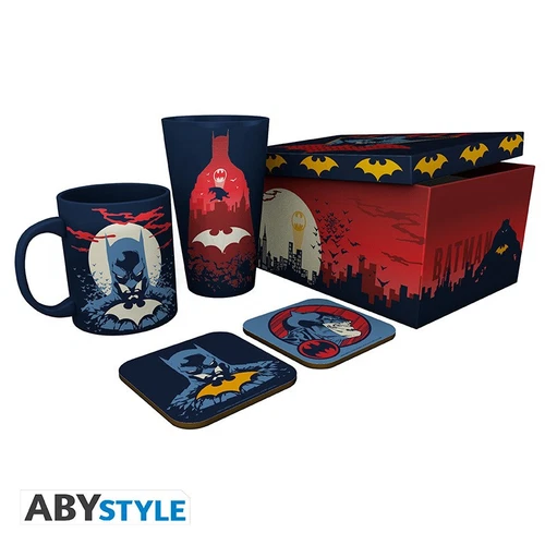 DC Comics Batman Set Verre XXL + Mug + 2 Sous-Verres Lumineux AbyStyle