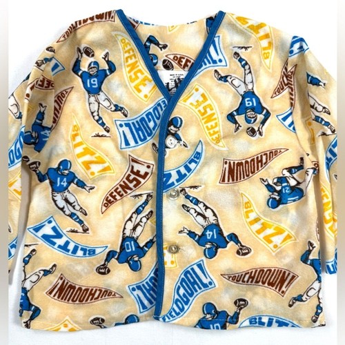 HEALTHTEX VINTAGE Boys Football Pajama Top 4T Retro 70s Sports Print Made USA - Picture 3 of 11
