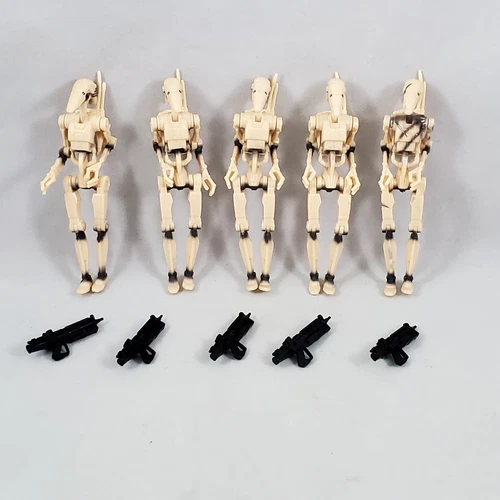 5 Star Wars 1998 B1 Battle Droid Loose Figure Blaster Rifle 1 Saber Damage TPM