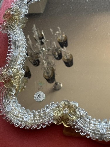 Nice Antique Murano Venetian Glass Large Mirror Made In Italy - Picture 11 of 20