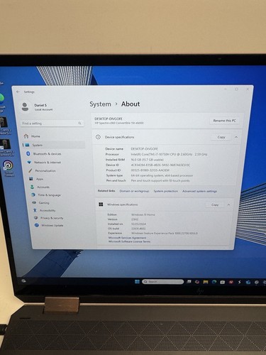 HP Spectre x360 Convertible 15t-eb000 15 Laptop 15.6" OLED UHD 4K i7 16GB - Picture 6 of 24