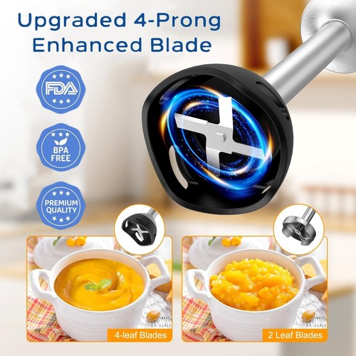 Immersion Blender 5 in 1 Hand Blender, Electric Blenders Max 1000W Heavy Duty... - Bild 3 von 6