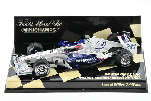 F1 BMW SAUBER F1.06 #17 R. KUBICA (THANKS MICHAEL) BRAZIL GP 1/43 MINICHAMPS - Picture 4 of 5