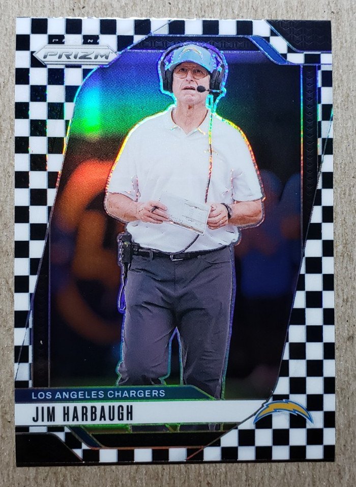 2024 Panini Prizm Checkerboard Prizm Jim Harbaugh #163 Chargers
