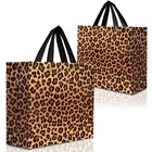 Large Brown Leopard Gift Bags – Set of 12 Reusable Cheetah Gift Bags With Han...