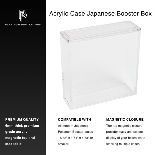 Vitrina Acrílica para Pokemon Japonés Booster Box Premium Magnética Superior 6mm - Imagen 3 de 4