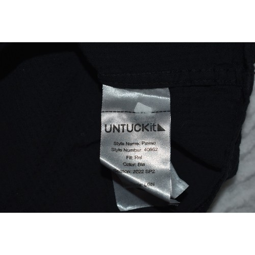 UNTUCKit Dress Shirt Button Up Mens Size 2XL XXL Relaxed Fit Cotton Black - Picture 3 of 9