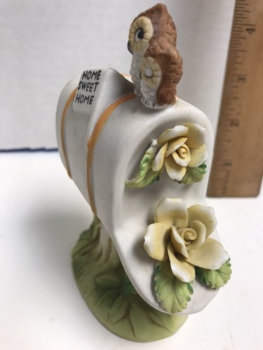 Lefton Rural Mailbox OWLS Flowers 2046 HOME SWEET HOME!!!! - Picture 9 of 11