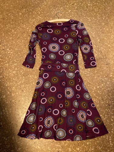 Kleid, Jerseykleid von Quiero, Gr. 36, Langarm, lila mit Muster - Bild 2 von 3