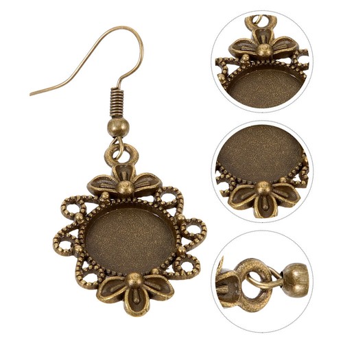 10 Stck. Ohrring Einfassung Anhänger Tablett Vintage Ohrringe Einfassung Tablett Haken Einfassung Basen - Bild 11 von 12