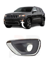  FOR JEEP GRAND CHEROKEE LIMITED 14-17 FRONT FOGLIGHT GRILLE BLACK/CHROME LEFT