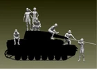 Peddinghaus 3 D Druck 1/72 72F334 7 Homme Dak Panzercrew à La Entretien De Trop