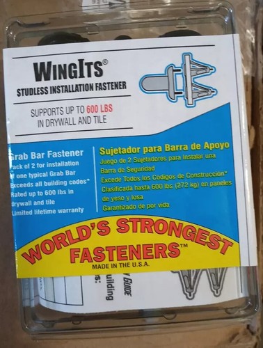 10 cajas de sujetadores de barra de agarre de carga WingIts sin tachuelas de alta resistencia de 600 libras (paquete de 2) - Imagen 3 de 5