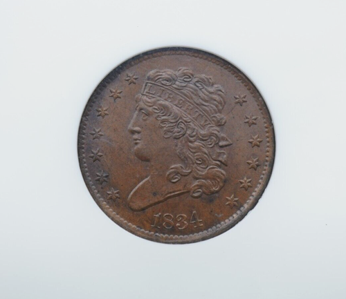 1834 Classic Head 1/2 Half Cent NGC MS 65 BN  - T011 - Picture 3 of 4