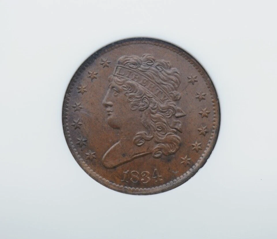 1834 Classic Head 1/2 Half Cent NGC MS 65 BN - T011 - Image 3 of 4