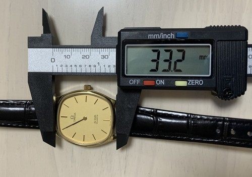 *NEAR MINT* Vintage OMEGA De Ville Cal.1330 Quartz Gold Dial Oval Mens Watch - Picture 12 of 13