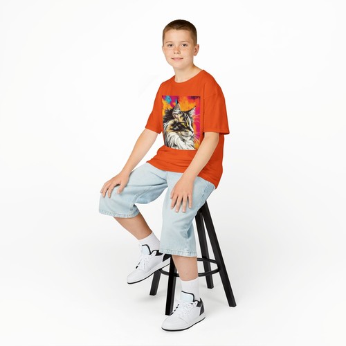 Colorful Cat Kids T-Shirt, Norwegian Forest Cat, Fun Tees for Animal Lovers - Picture 37 of 121
