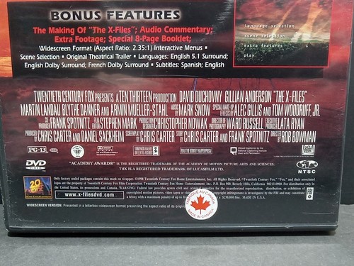 The X-Files: Fight the Future (DVD, 1999) Enhanced Widescreen - Picture 5 of 7