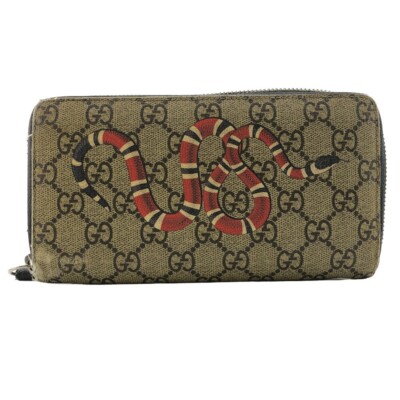 Gucci Long Wallet GG Supreme King Round Zipper Beige 451273 2778 Unisex eBay